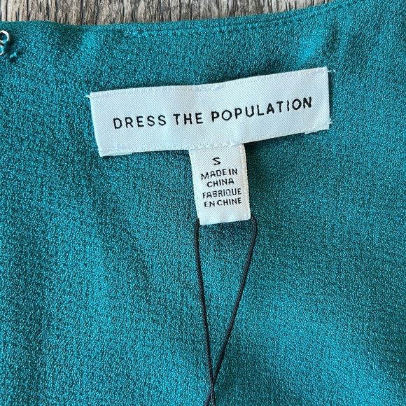 Dress the Population Dress Blue Midi Elle Dress Size Small Sleeveless Sheath - Picture 7 of 14